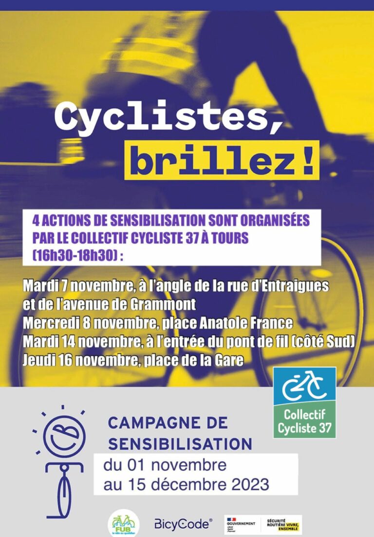 Cyclistes Brillez Campagne De Sensibilisation Sur L