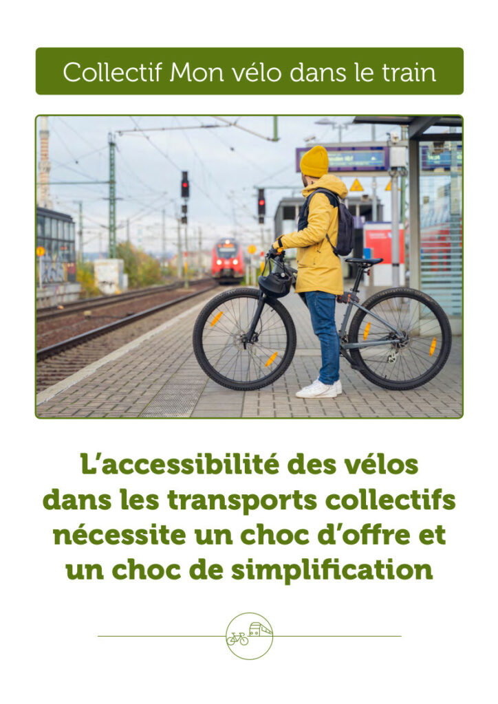 Collectif Mon vélo dans le train. Livre blanc. L'accessibilité des vélos dans les transports collectifs nécessite un choc d'offre et un choc de simplification, janvier 2025.